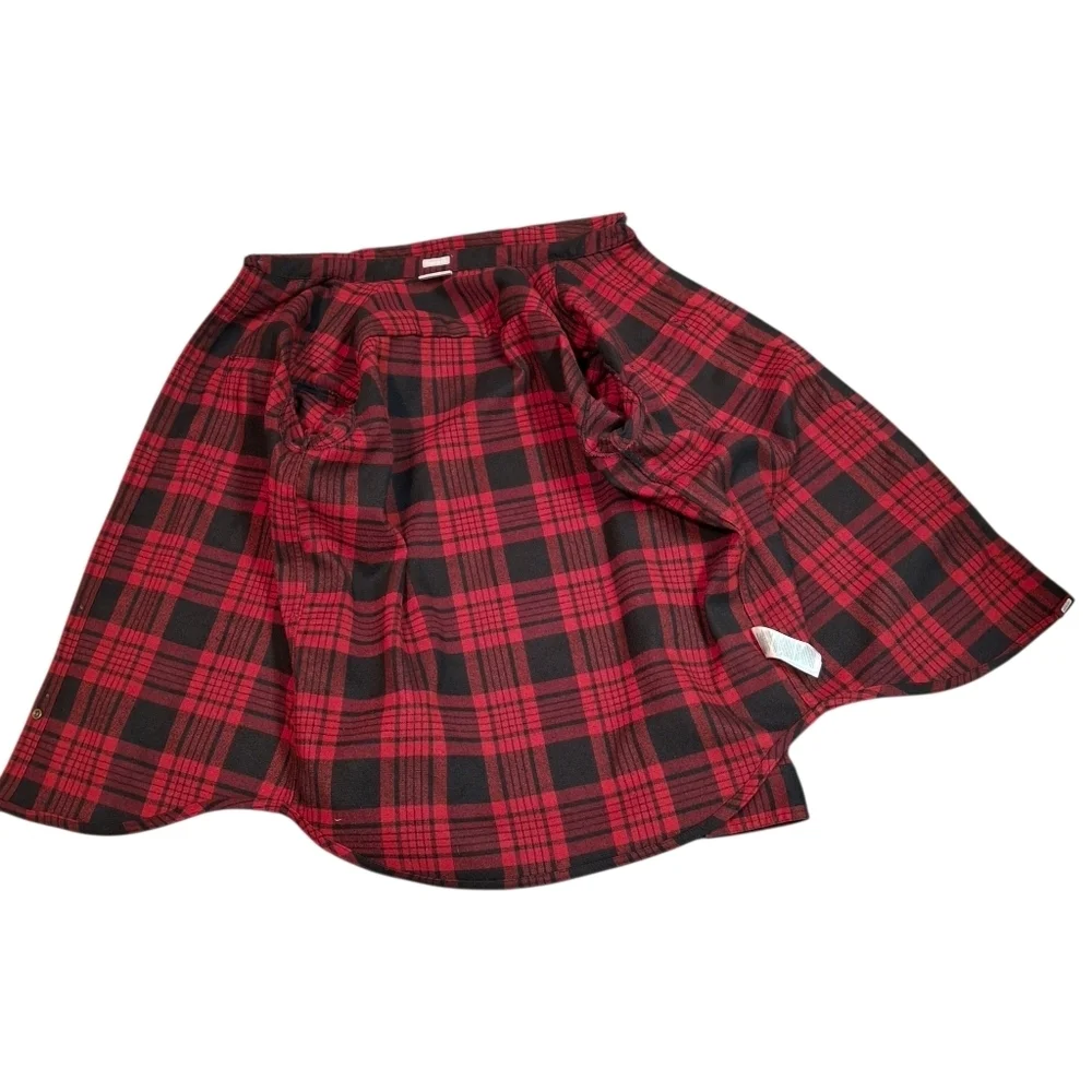 Columbia Sportswear Red Plaid Button-Up Long Sleeve Shirt Jacket  Men Size Large